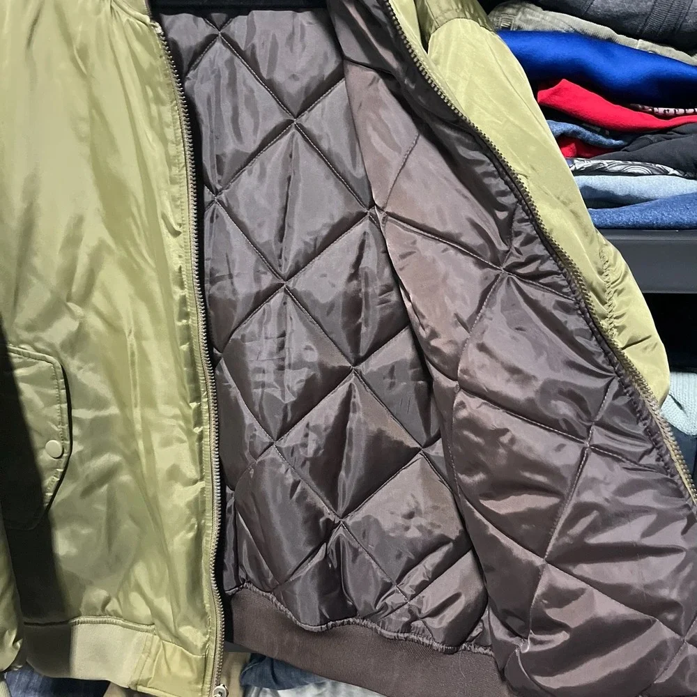 NWT‎ Vintage Southpole Bomber Jacket Reversible Mens XL Green Brown Y2K
